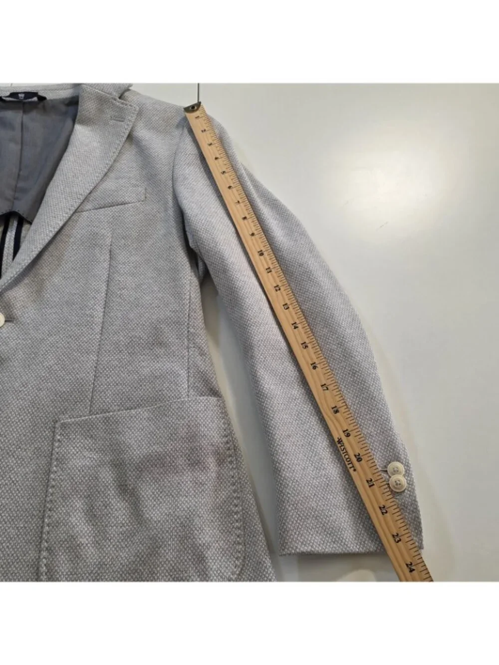 Massimo Dutti Knit Blazer Mens 38R / EU 48 Gray Unstructured Microtextured Edgy